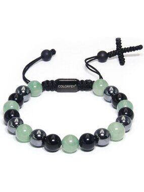 Triple Protection Bracelet for Women - Amethyst, Obsidian & Hematite Beads
